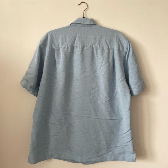 Caribbean Joe Blue Palm Tree Pattern Shirt - Picture 2 of 4